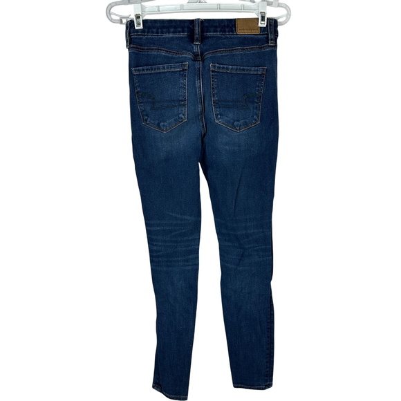 American Eagle Curvy Super Hi-Rise Jegging Womens Regular Size 2 Blue Denim - Picture 2 of 6